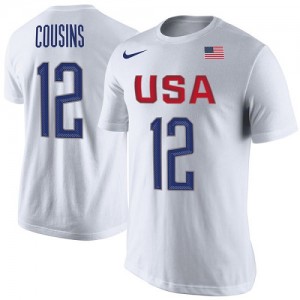 Tee-Shirt Basket Team USA DeMarcus Cousins USA Basketball Rio Replica Name & Number Nike Blanc Homme