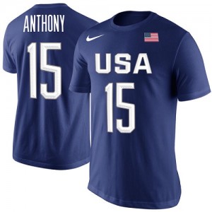 Nike Tee-Shirt Basket Team USA Homme Carmelo Anthony USA Basketball Rio Replica Name & Number Bleu royal
