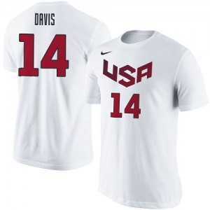 Nike T-Shirts De Basket Team USA Homme Blanc Anthony Davis USA Basketball Name & Number