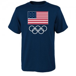 T-Shirts De Team USA 2016 Olympics Flags & Rings Homme bleu marine