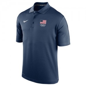 T-Shirts Team USA Nike Homme 5 Rings Varsity Performance Polo bleu marine