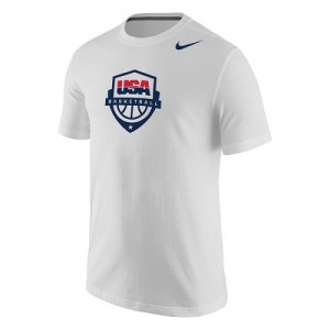 Nike T-Shirt De Basket Team USA Homme Basketball Core Cotton Blanc