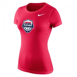 Nike Tee-Shirt De Basket Team USA Femme Basketball Core Cotton Rouge