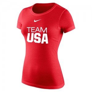 Nike Tee-Shirt Basket Team USA Femme Rouge Core 
