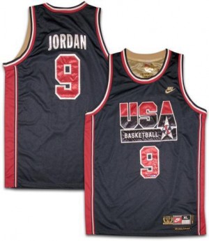 Nike NBA Maillot De Basket Michael Jordan Team USA Basketball Blanc / or Homme #9
