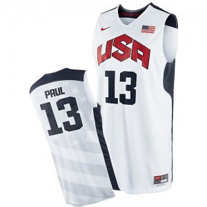 Maillot De Chris Paul Team USA Homme Blanc 2012 Olympics Basketball #13 Nike