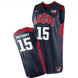 Nike NBA Maillots De Carmelo Anthony Team USA bleu marine No.15 Homme 2012 Olympics Basketball