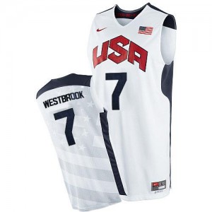 Nike NBA Maillot Basket Westbrook Team USA Blanc No.7 2012 Olympics Basketball Homme
