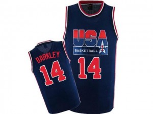 Nike NBA Maillot De Barkley Team USA bleu marine #14 Homme 2012 Olympic Retro Throwback Basketball