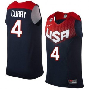 Nike Maillots Basket Stephen Curry Team USA 2014 Dream Team Basketball Homme bleu marine #4