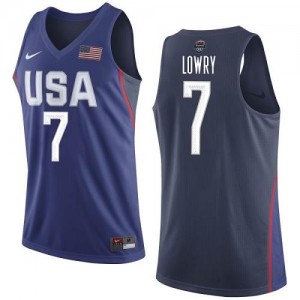 Maillot Kyle Lowry Team USA #7 Homme Nike bleu marine 2016 Olympics Basketball