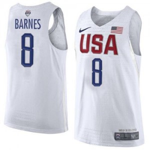 Maillot De Harrison Barnes Team USA Nike Homme No.8 Blanc 2016 Olympics Basketball