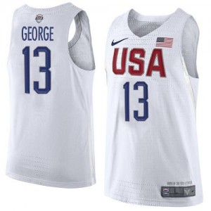 Maillot Basket George Team USA 2016 Olympics Basketball Blanc Nike Homme #13