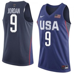 Maillots Jordan Team USA Homme Nike bleu marine 2016 Olympics Basketball No.9