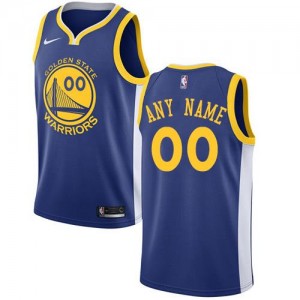 Maillot Personnalisable GSW Nike Homme Icon Edition Bleu royal