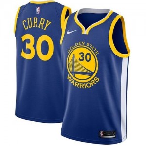 Nike Maillots De Basket Curry Golden State Warriors Bleu royal No.30 Enfant Icon Edition