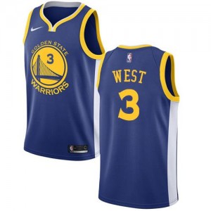 Nike Maillots De Basket West Golden State Warriors Bleu royal Homme #3 Icon Edition