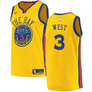 Nike Maillot Basket David West Warriors Homme City Edition #3 or