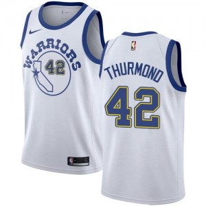 Nike NBA Maillots Basket Nate Thurmond GSW No.42 Blanc Enfant Hardwood Classics