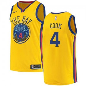 Nike Maillots Cook Warriors or #4 Enfant City Edition