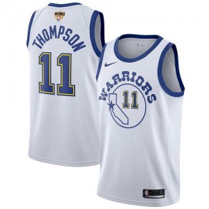 Nike Maillot Klay Thompson Golden State Warriors Blanc 2018 Finals Bound Hardwood Classics Homme No.11