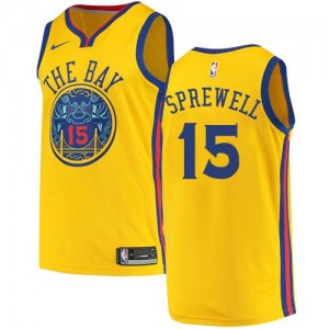 Maillot Basket Sprewell GSW Team or Nike City Edition Homme No.15