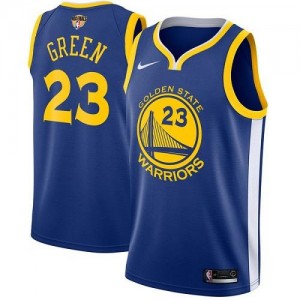 Nike NBA Maillot Draymond Green Golden State Warriors Homme 2018 Finals Bound Icon Edition Bleu royal No.23