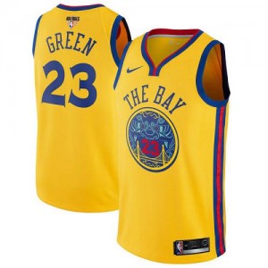Nike NBA Maillot Draymond Green GSW or 2018 Finals Bound City Edition Homme #23