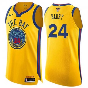 Nike NBA Maillots De Rick Barry GSW Enfant No.24 or 2018 Finals Bound City Edition