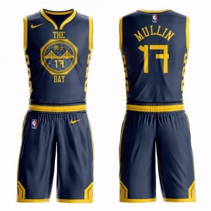 Nike Maillots Mullin Golden State Warriors #17 Suit City Edition Enfant bleu marine