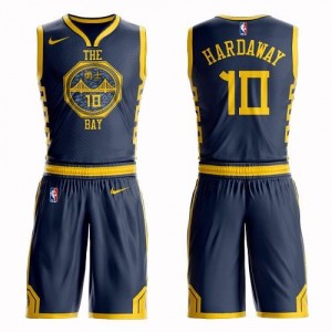 Nike NBA Maillot De Hardaway Golden State Warriors bleu marine Homme Suit City Edition #10