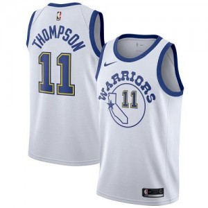 Nike Maillots Thompson Golden State Warriors Hardwood Classics Enfant #11 Blanc