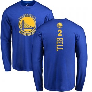 Nike NBA T-Shirt De Basket Bell Golden State Warriors Homme & Enfant Bleu royal Backer No.2 Long Sleeve