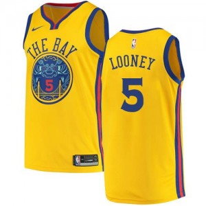 Nike Maillot Basket Kevon Looney Warriors City Edition or Homme No.5