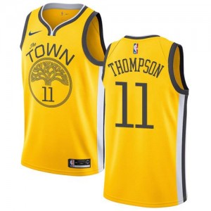 Nike NBA Maillots De Thompson GSW Enfant Earned Edition #11 Jaune