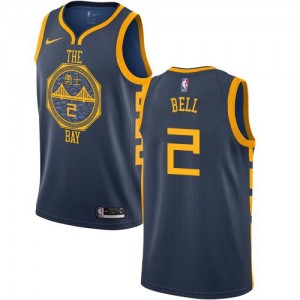 Nike Maillots Basket Bell Golden State Warriors bleu marine #2 Enfant City Edition