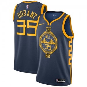 Nike NBA Maillots Kevin Durant Golden State Warriors City Edition Enfant No.35 bleu marine