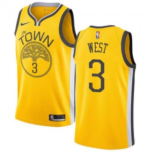 Maillots West GSW Earned Edition Jaune Homme Nike No.3