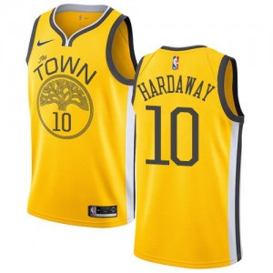 Nike Maillot Hardaway Warriors Homme Jaune Earned Edition #10
