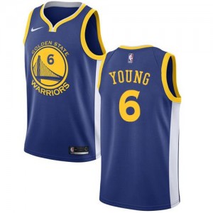 Nike NBA Maillots Nick Young Golden State Warriors Enfant Bleu royal No.6 Icon Edition