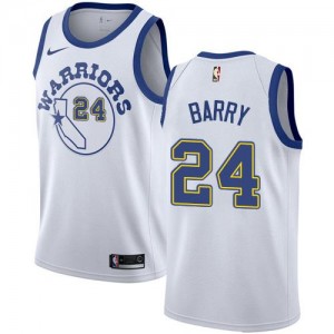 Nike NBA Maillots De Basket Rick Barry GSW Team No.24 Hardwood Classics Blanc Enfant