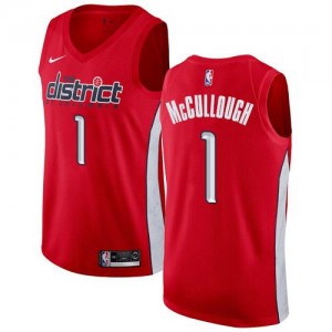 Nike NBA Maillots De Basket Chris McCullough Washington Wizards Earned Edition No.1 Rouge Homme