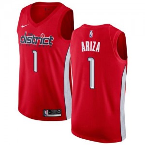Nike NBA Maillots De Ariza Washington Wizards Rouge #1 Enfant Earned Edition