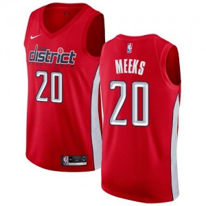 Nike NBA Maillots De Meeks Washington Wizards Rouge Enfant No.20 Earned Edition