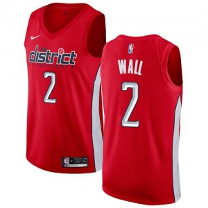 Nike NBA Maillots De Wall Washington Wizards #2 Homme Earned Edition Rouge