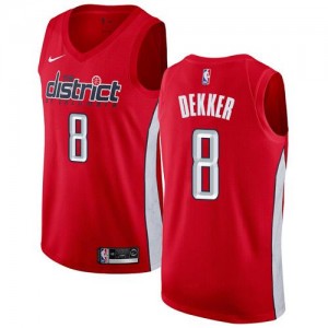 Nike NBA Maillot De Sam Dekker Washington Wizards Homme #8 Rouge Earned Edition