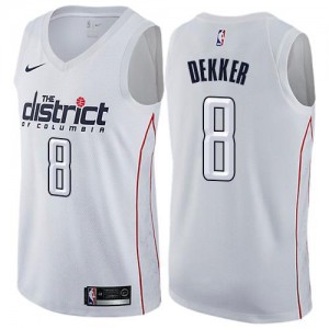 Maillots Dekker Wizards Blanc Nike Homme No.8 City Edition