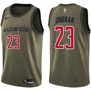 Maillots Basket Michael Jordan Washington Wizards Nike vert Salute to Service No.23 Enfant
