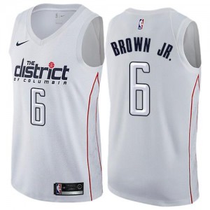 Nike NBA Maillot De Troy Brown Jr. Wizards #6 Blanc Homme City Edition