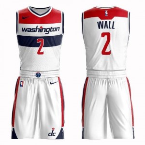 Nike Maillot John Wall Washington Wizards Suit Association Edition Homme No.2 Blanc